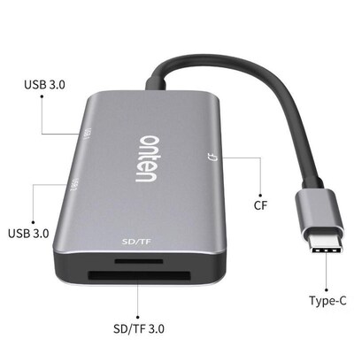 5 in 1 Type C OTG Smart Card Reader For PC USB 3.0 CF TF SD