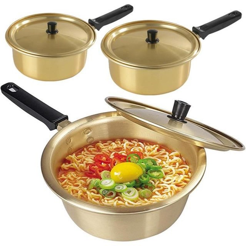 Korean Ramen Noodles Pot Aluminum Soup Pot With Lid Noodles