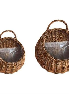 Basket Flower Wall Hanging Rattan Woven Baskets  Storage