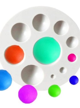 DIY Sugar Craft Circle Silicone Mold 3D Bead Chocolate Fonda
