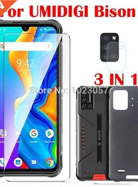 3 in 1 Soft Case   Camera Tempered Glass On UMIDIGI BISON I