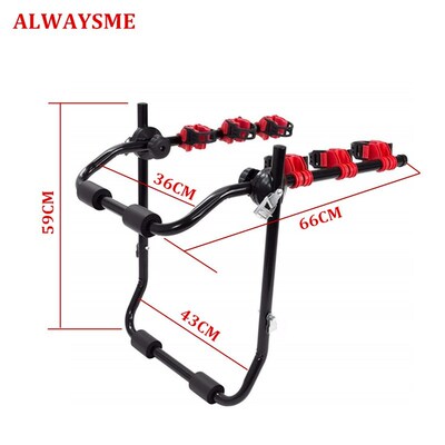 ALWAYE Heavy Duty 3-Bike Carrier Trunk Mount Stand Bike Rack