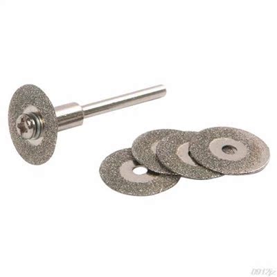 5Pcs 22mm Emery Diamond Cutting blades Drill Bit 1 Mandrel