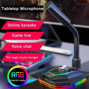 Tabletop Gooseneck USB Microphone Gaming with RBG Light Voi