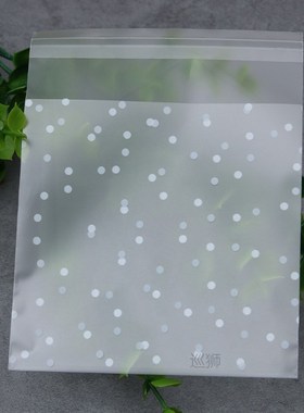 100pcs White Dots Transparent Frosted OPP Plastic Bag Cookie