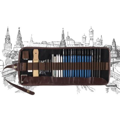 32pcs Professional Sketching Drawing Set Graphite Charcoal P