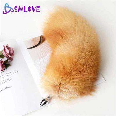 Anal Plug Real Fox Tail Sepable Cosplay Butt Plug Anal Sex