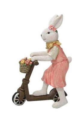 Easter unny Scooter Figurine Ornent Rait Couple Resin C