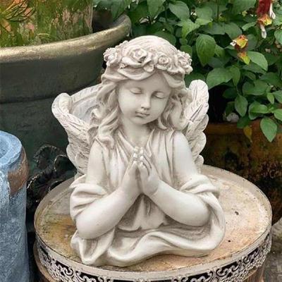 Resin Angel Girl Flower Pot Succulent Holder Figurines