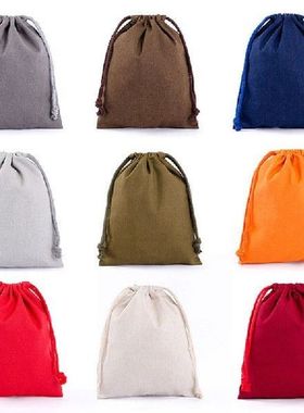 1PC Reusable Cotton Linen Drawstring Bags Kitchen Fruit