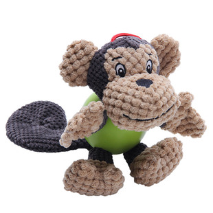 Plush Toys Squeak Monkey Shape Pet Plush Toy Dog Funny