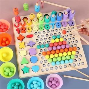 Kids Toys Montessori Wooden Toy Hands Brain Training Clip