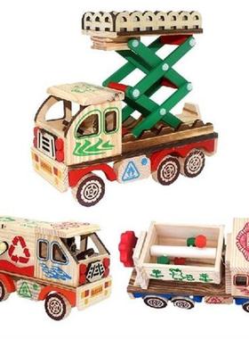 Construction Toys Engineering Wooden Toys for Children