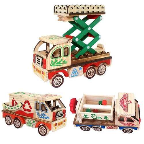 Construction Toys Engineering Wooden Toys for Children