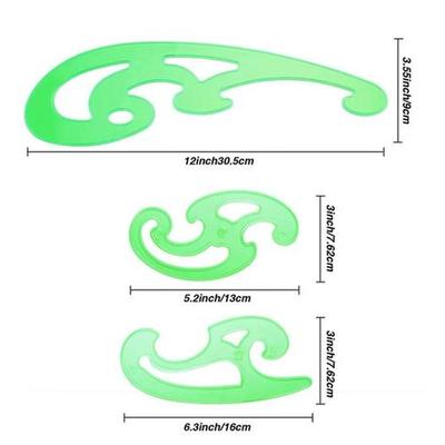 6 Pcs Drawings Templates Circle Oval Curve Template Stencils