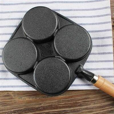 Flat Design Frying Pan Uncoated Cookware Long Handle Breakfa