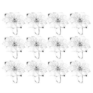 12 Buah 3D Bunga Logam Serbet Cincin Pemegang Makan Malam