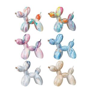 Cute Balloon Resin Sculpture Colorful Dog
