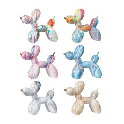 Balloon Dog Sculpture, Resin Cute Colorful Balloon Dog