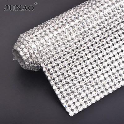 JNAO 24*40cm Top Quality Adhesive Crystal AB Rhinestone Mesh