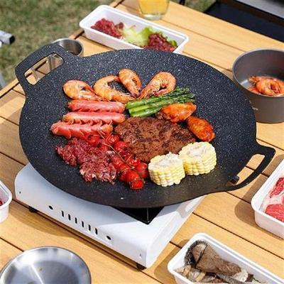 30/33cm Outdoor Camping Barbecue Pan Frying Pan Binaural