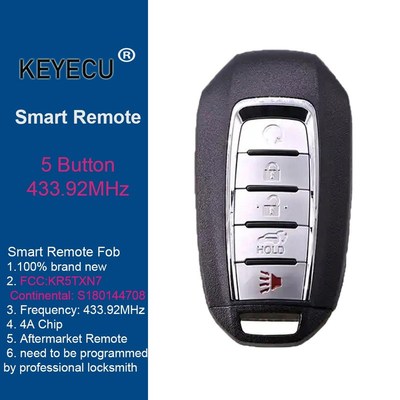 Smart Proximity Remote Control Car Key Fob 433.92MHz 4A Chip