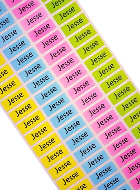 3 Size Rainbow Waterproof Stickers Stationery Name Stickers