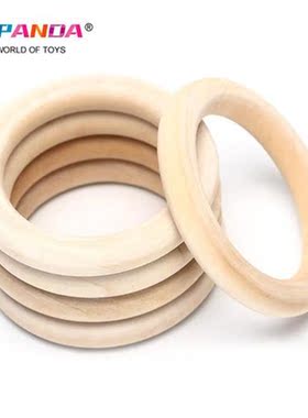 5/10/20/50pcs Natural Wood Teething Beads Wooden Ring Childr