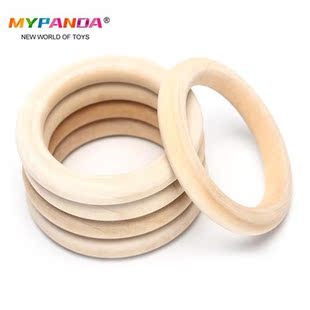 5/10/20/50pcs Natural Wood Teething Beads Wooden Ring Childr