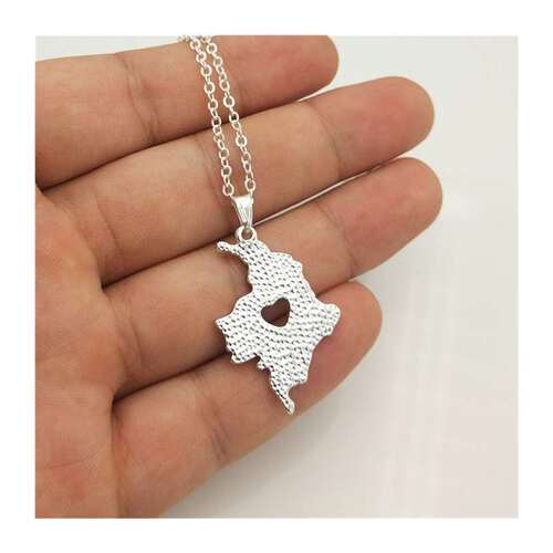 Drop Shipping Colombia Map Pendant Necklace Women Jewelry C
