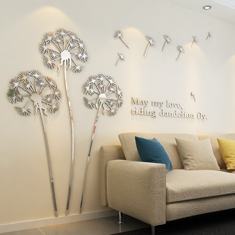 Wallpaper Mural Sticker Mirror Background-Art Acrylic Living