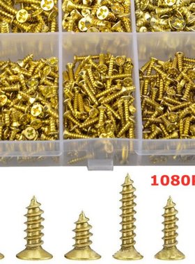 1080PCS Flat Head Wood Screw Set M2 M2.5 M3 Cross Recessed G