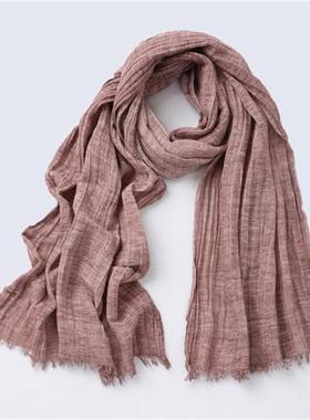 Japanese Style Bufandas Solider Color Scarf Spring Autumn Wa