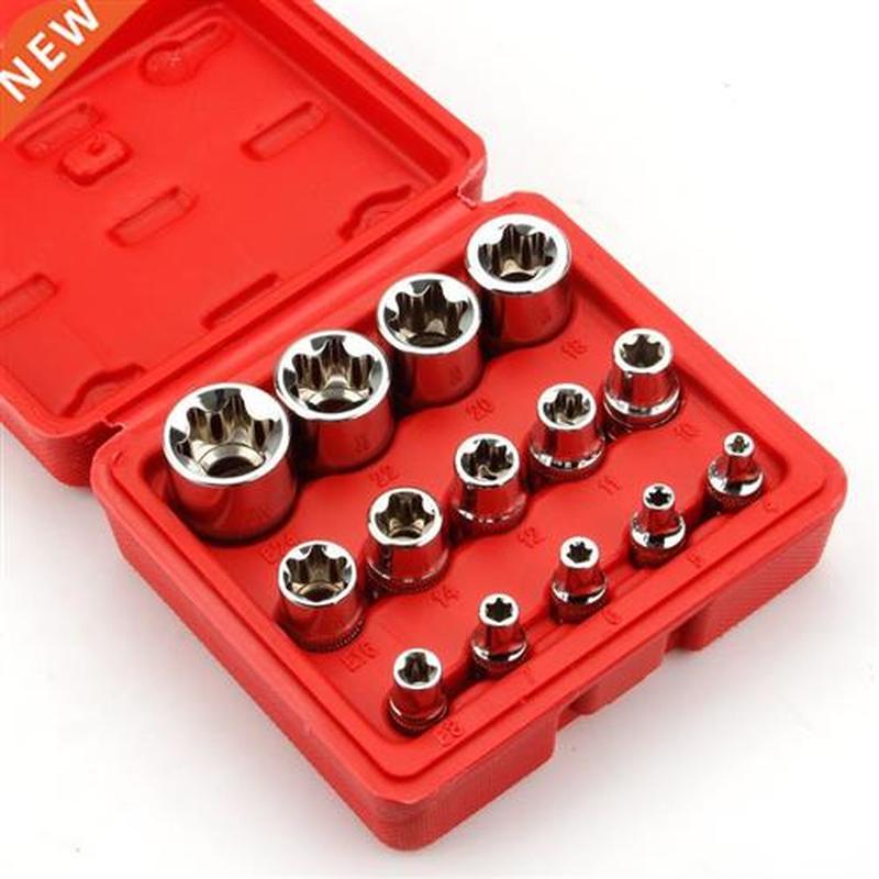 Crv material 14pcs/set E Torx Star Female Bit Socket Set 1/2