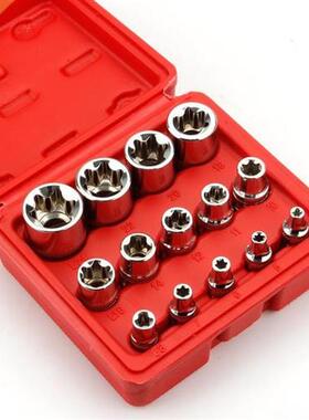 Crv material 14pcs/set E Torx Star Female Bit Socket Set 1/2