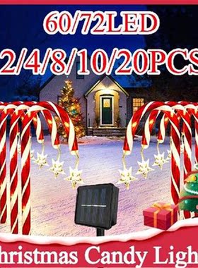 2 in 1 Solar Candy Cane Lights 8 Modes Led Solar Lamp