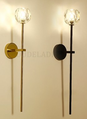 Modern nimalist wrought iron crystal Wall Lamps gold interio