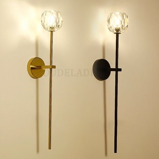 Modern nimalist wrought iron crystal Wall Lamps gold interio