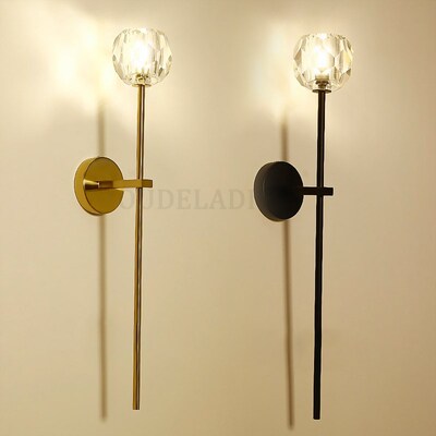 Modern nimalist wrought iron crystal Wall Lamps gold interio