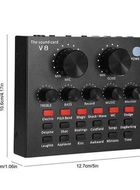 V8 Sound Card Audio Set Interface External Usb Live Micropho