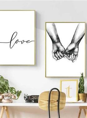 Custom Initials Wedding Day Wall Art Poster Print Black and