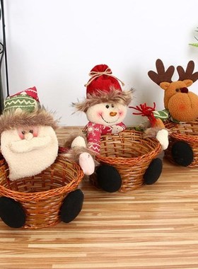 1PC Christmas Candy Storage Basket Unique Creative Elk Snowm