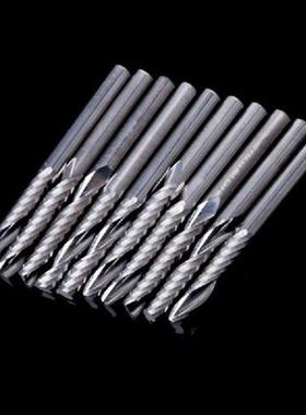 10 Pcs 4mm Shank Single Flute Carbide Spiral End Mill