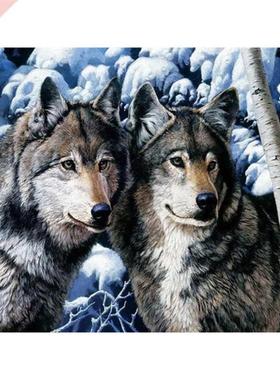 Snow Wolf  Animal 11CT Cross Stitch Embroidery Kit Needl