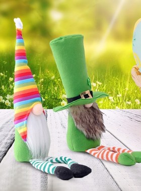 Patricks Day Tomte Plush Doll Irish Leprechaun Scandinavian