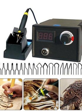 40W Wood Burner Pyrography Pen Burning Machine Adjustable Te