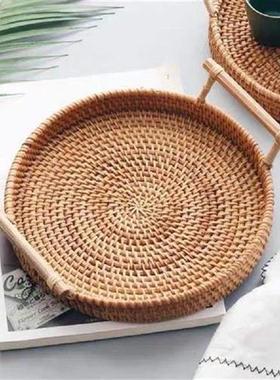 Durable Wicker Fruit Plate Rattan Wicker Fruit Tray