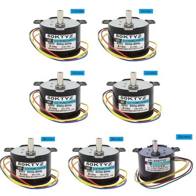 50KTYZ AC220V Permanent Magnet Synchronous Motor 2.5-50R/Min