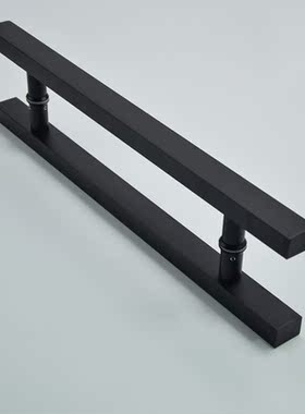 square matte black stainless steel Glass door handle interio