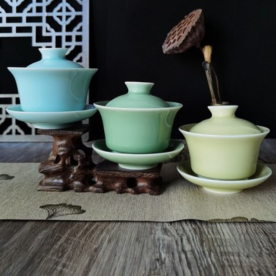 Gaiwan Teacup with Saucer Set Kung Fu Cup with Lid 5 Ounce P